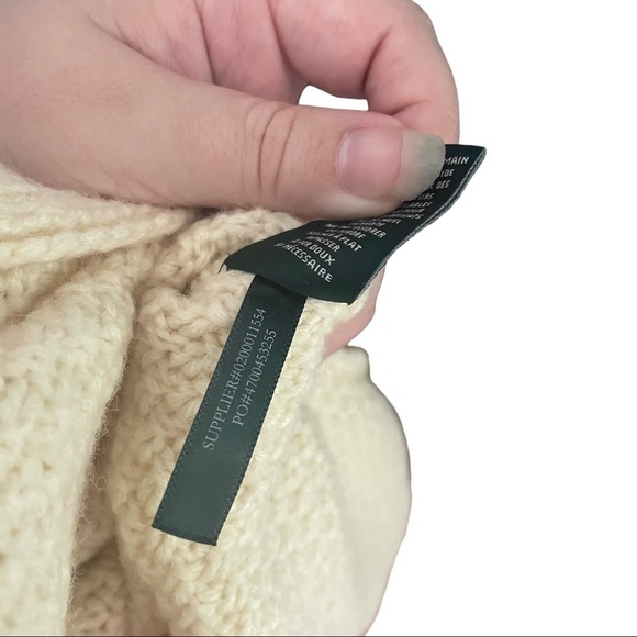 Lauren Ralph Lauren Cream Off White Alpaca Wool Blend Sweater Cover Up - Picture 9 of 9